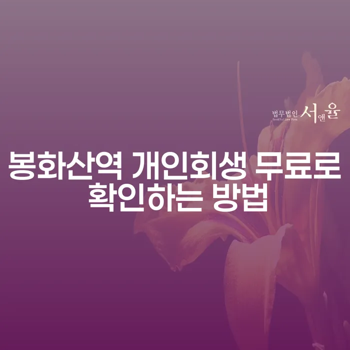 봉화산역 개인회생 무료로 확인하는 방법