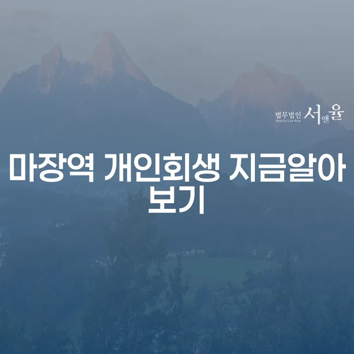 마장역 개인회생 지금알아보기